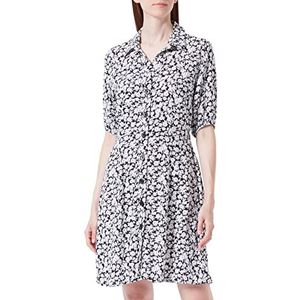 Mavi Jurk met korte mouwen, zwarte sketch bloemenprint, XS, Black Sketch Flower Print