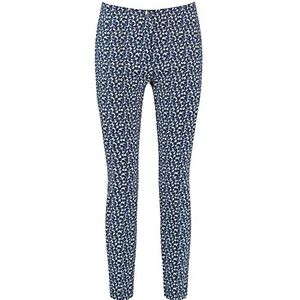 Gerry Weber Pantalon 7/8 pour femme à motifs 7/8 - Coupe ajustée - Longueur 7/8, Bleu à motifs, 38/taille courte