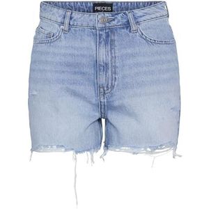 PIECES Pcsummer Hw Dest Lb Noos Short pour femme, Bleu jeans clair, XL