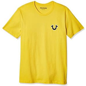True Religion Boeddha T-shirt voor heren, ronde hals, Mosterd geel