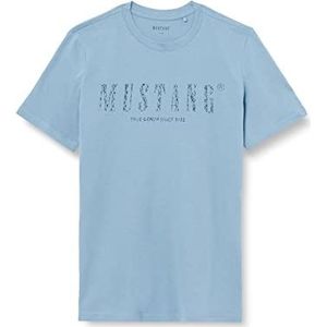 Mustang Style Alex C Print heren T-shirt Faded Denim 5124, XL, Faded Denim 5124
