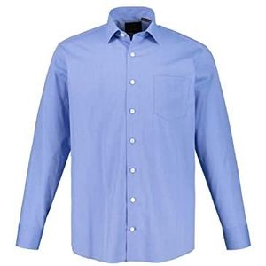 JP 1880 Heren grote maten Menswear L-8XL tot 8XL, businesshemd, bovendeel, strijkvrij, Kentkraag en borstzak, comfortabele pasvorm, katoen 713989, Lichtblauw