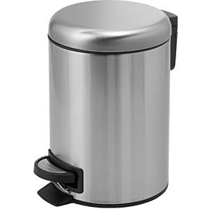 GEDY G-Potty badkamer afvalbak, gesatineerd, 5 liter, afmetingen 27,5 x 20,6 x 26,8 cm, roestvrij staal en polypropyleen, badkamermand met softsluiting, afneembare mand, R&S Gedy Design, 2 jaar garantie