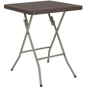 Flash Furniture Klaptafel van rotan - metaal - bruin
