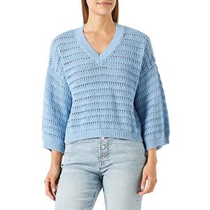 United Colors of Benetton Shirt met V-hals M/L 1093e4015 damessweater (1 stuk), Blauw 800