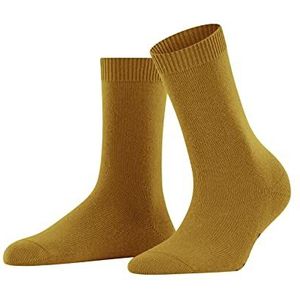 FALKE Cosy Wool Sokken voor dames, merinowol, kasjmier, wit, zwart, meer warme kleuren, voor de winter, zonder patroon, 1 paar, geel (amber 1851)