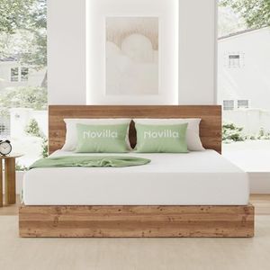 Novilla Matras 140 x 200 cm, 18 cm, matras van traagschuim van gel met 7 zones, schuim van bamboevezel, matras voor volwassenen en kinderen, middelstevig, afneembaar en wasbaar, zeer ademend