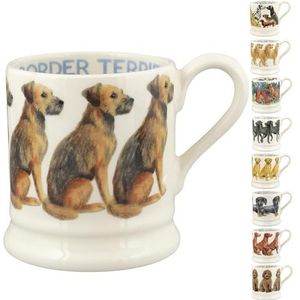 Emma Bridgewater Grote koffiemok van keramiek, 1,2 l, grote koffiemok van aardewerk, cappuccino, latte, theekop, mooie mok, verjaardagscadeau, Border Terrier koffiemok