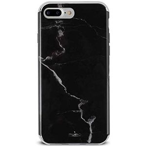 Puro Marble Cover 14 cm (5,5 inch) zwart - telefoonhoes voor mobiele telefoon (Case, Apple, iPhone 8 Plus/7 Plus/6S Plus/6 Plus, 14 cm (5,5 inch) zwart