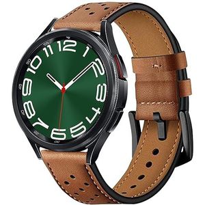 SeNool 20 mm armband voor Samsung Galaxy Watch 6 Classic (43 mm 47 mm), echt leer, vervangende band voor Samsung Galaxy Watch 6 (40 mm 44 mm) (bruin)