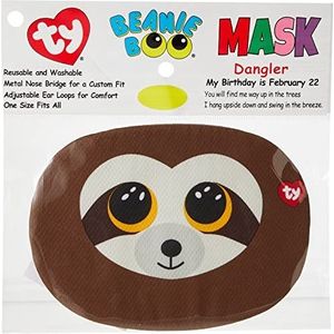 Ty UK Ltd Dangler Beanie Boo Luiaard masker, meerkleurig, One Size