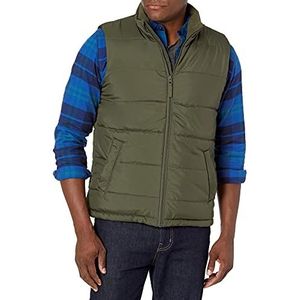 Amazon Essentials Gilet bouffant poids moyen pour homme, olive, taille S