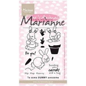 Marianne Design Transparante stempel voor konijnen, schattige dieren, voor creatieve hobby's, 10 x 18 cm