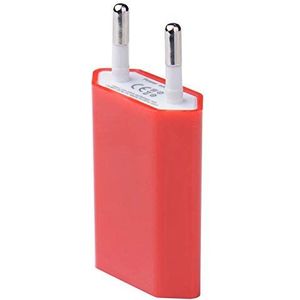 USB-adapter voor Xiaomi Redmi Note 6 Pro, netstekker, 1 poort AC, oplader, wit (5 V-1 A) universeel (rood)