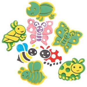 Baker Ross AX857 Insectenschuimpads, 10 stuks, stempelset voor kinderen, ideaal voor kunst- en knutselprojecten voor kinderen