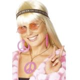 Smiffys hippieset met hoofdband, bril en sieraden