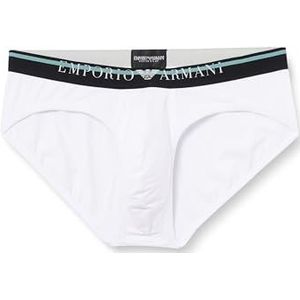 Emporio Armani Emporio Armani Heren Brief Underlined Logo Boxershorts voor heren, 1 stuk, Wit