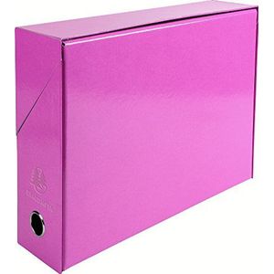 Exacompta - Ref. 89929E, 1 Iderama-transferbox van kleurd papier, 90 mm rug, metalen oog, voor A4-formaat, afmetingen 25.5 x 34 x 9 cm, willekeurige kleuren, gemonteerd geleverd