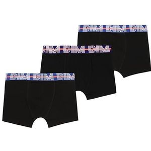 Dim Boxershorts voor jongens, EcoDIM katoen, stretch, 3 stuks, zwart., 12 jaar