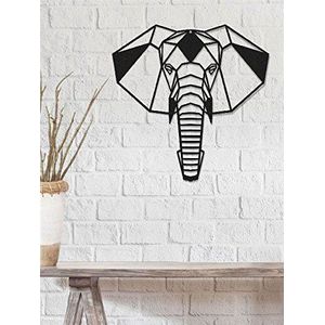 Homemania Wanddecoratie, metaal, zwart, 50 x 0,16 x 50 cm