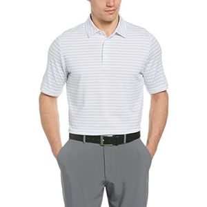 Callaway Fine Line golfpoloshirt voor heren, korte mouwen, met ventilatiepatroon, Briljant wit