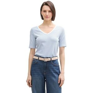 TOM TAILOR 1045563 T-shirt voor dames, 37375 - Flawless Blue Regular Stripe, L