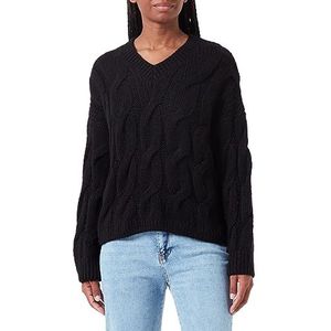 Mavi Sweater met V-hals voor dames, zwart.
