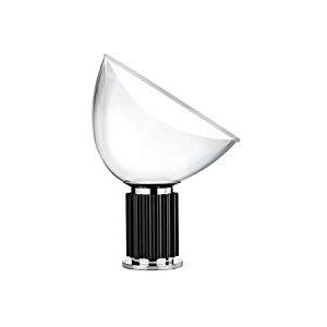 Draadloze tafellamp, aluminium glas, zwart, 373 x 142 x 485 mm