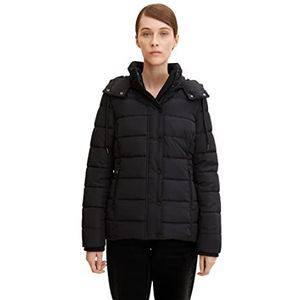 TOM TAILOR Dames winterjas met capuchon, 14482 - Deep Black., 3XL, 14482, Deep Black