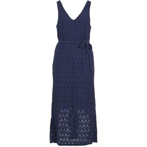 VILA Viamalina V-hals S/L midi-jurk/Pb Viamalina midi-jurk met V-hals maat S/L dames (1 stuk), marineblauw blazer, XS