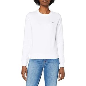 Tommy Jeans Tjw Regular Fleece C-hals sweatshirt voor dames, Wit