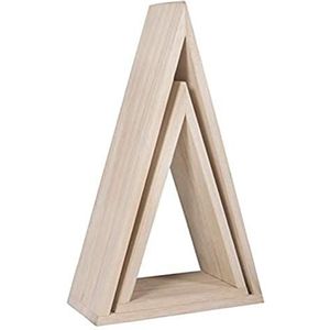 Rayher FscMixCredit 62786000 Driehoekig houten frame, 12 x 6,5 x 18 cm + 15 x 7 x 25 cm