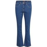 Cream Dames Jeans Slim Fit Bootcut Legs Midrise Waist Regular Waistband, Indigo Blue Denim, 32W, Indigo Blue Denim