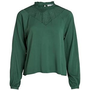 Vila Visuvita L/S-Noos kanten blouse, pineneedle, 40 dames, pineneedle, 38, Pinenaalden