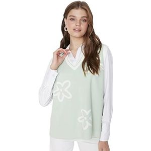 TRENDYOL Damestrui met ronde hals, groen, L-XL, Groen