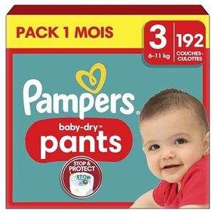 Pampers Baby-Dry Pants luiers maat 4 (9-15 kg), 180 luiers, 1 maand verpakking, 360° ondersteuning tegen lekken, gemakkelijk te vervangen, nu met meer luiers