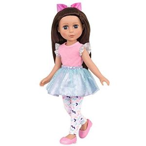 Glitter Girls - 35,5 cm Fashion Doll - Bruin haar & Paars-Blauwe Eyes - Poseable Arms & Legs - Ruffle Outfit & Hair Bow - 3 jaar + Speelgoed - Candice