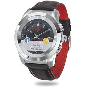 Mykronoz Zetime Elite Hybride Smartwatch, Normaal: 44 mm, Gepolijst Zilver / Zwart / Rood