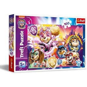 Trefl - PAW Patrol: The Mighty Movie, ontdek Mighty Pups- Puzzel 100 stukjes -Kleurrijke puzzels met stripfiguren, vrije tijd voor kinderen vanaf 5 jaar