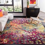 Safavieh Modern chic tapijt voor binnenruimtes, gevlochten Madison, MAD425, fuchsia, goud, 91 x 152 cm, voor woonkamer, slaapkamer en elk interieur