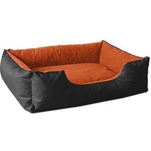 BedDog® Hondenbed LUPI, zwart/oranje, L ca. 80 x 65 cm, mand, hondenkussen