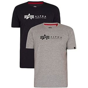 ALPHA INDUSTRIES T-shirt met korte mouwen, grijs/rood/blauw