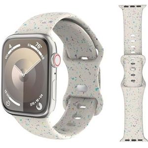 MoKo Horlogebandje compatibel met Apple Watch Series 9 8 7 6 5 4 3 2 1 SE reservearmband van siliconen met bloemenpatroon, Geen edelsteen