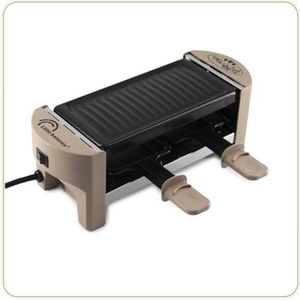 LITTLE BALANCE 8693 Raclette 2 Meuuh...!, Raclette-apparaat voor 1/2 personen, afneembare grill, 2 spatels + 2 planken, anti-aanbaklaag, 320 W, nootmuskaat