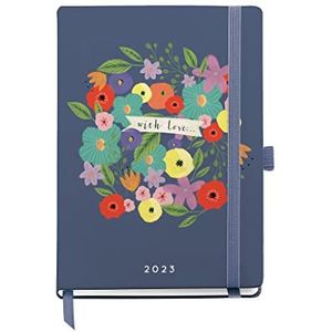Miquelrius - Jaarplanner 2023 – weekweergave – formaat dagboek 122 x 168 mm – hardcover – draadbinding – Spaans, Engels en Portugees – bloemen, MR33033