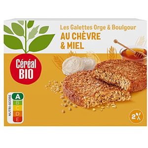Céréal Bio Orge & Boulgour 200726 kiezelstenen van geit en honing, vegetarisch en biologisch, eenvoudig en snel op te warmen, 200 g (2 x 100 g)