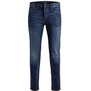 JACK & JONES Men Jeans TIM JJ ORIGINAL Straight Legs Slim Fit Flat Front, Dark blue-2, 30W / 32L