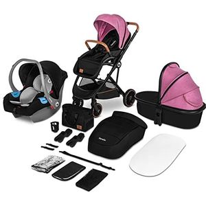 LIONELO Riya 3-in-1 babyzitje voor babywagens tot 15 kg, zitvlak naar voren of achter, tas, muggennet, regenbescherming