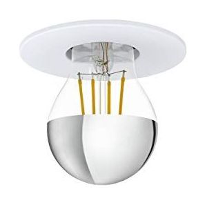 EGLO Inbouwspot Saluzzo, spot van staal in wit, inbouwlamp met E27 fitting, inbouwspot plat, Ø 9 cm