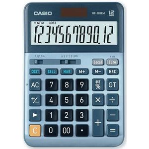 CASIO Desktoprekenmachine DF-120EM 12 cijfers kosten/verkoop/marge, totaal geheugen, zonne-werking/batterijen